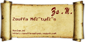Zsuffa Mátyás névjegykártya