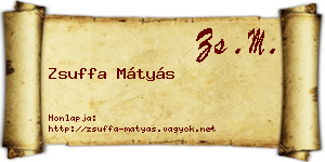 Zsuffa Mátyás névjegykártya