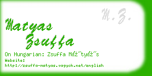 matyas zsuffa business card